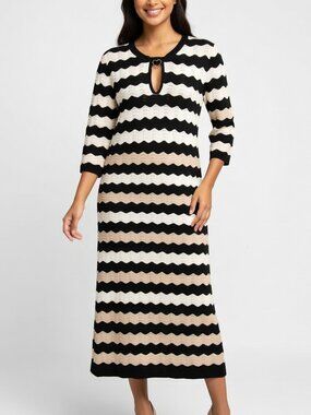 Swim Cover - Cabo Vibes! Black and Cream Striped Lightweight Long Sleeve. OS